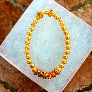 ARTESAN ORIGINAL DESIGN BUTTERGOLDE CRYSTAL 1 SIZE  STRETCH BRACELET